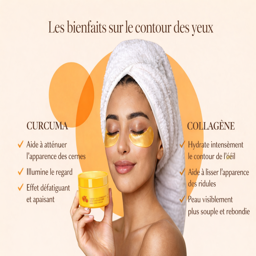🌿 CurcEyes Patchs Regard au Curcuma & Collagène  40 paires