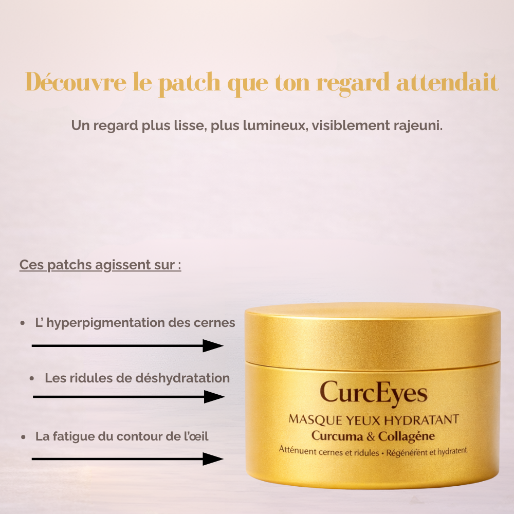 🌿 CurcEyes Patchs anti-cernes au Curcuma & Collagène